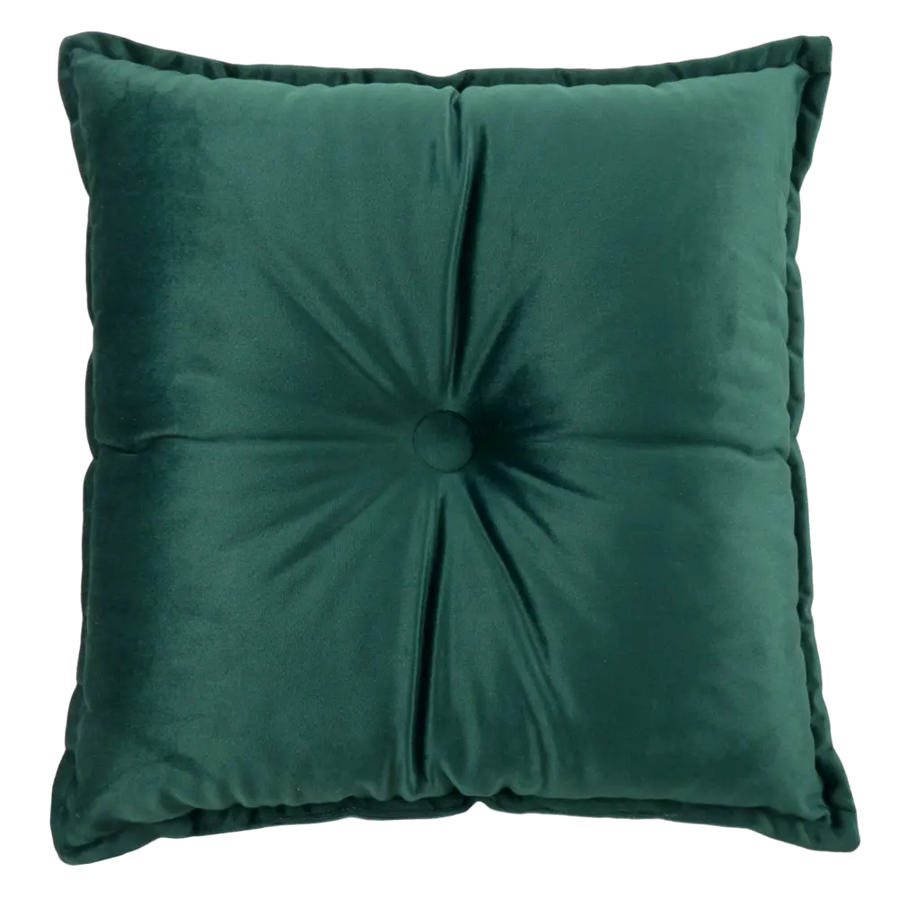 Подушка с пуговицей Бархат 43x43 см цвет изумруд LINEN WAY STLM-2210831