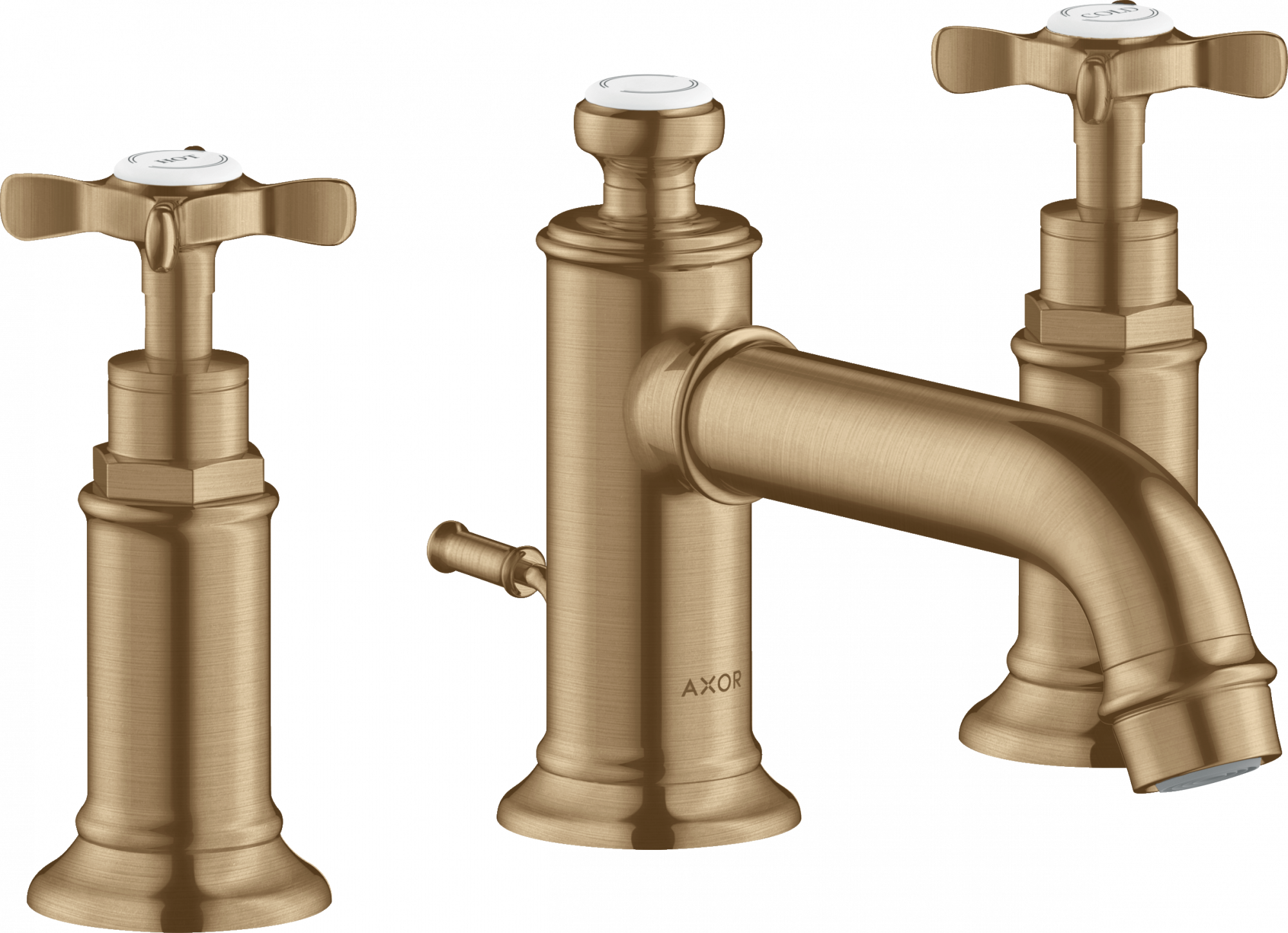 16536140 Смеситель для раковины 30 на 3 отверстия с поперечными ручками и сливным гарнитуром AXOR MONTREUX