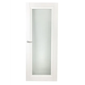 Дверь межкомнатная остекленная Нобиле пп белый 2200x600 мм с замком