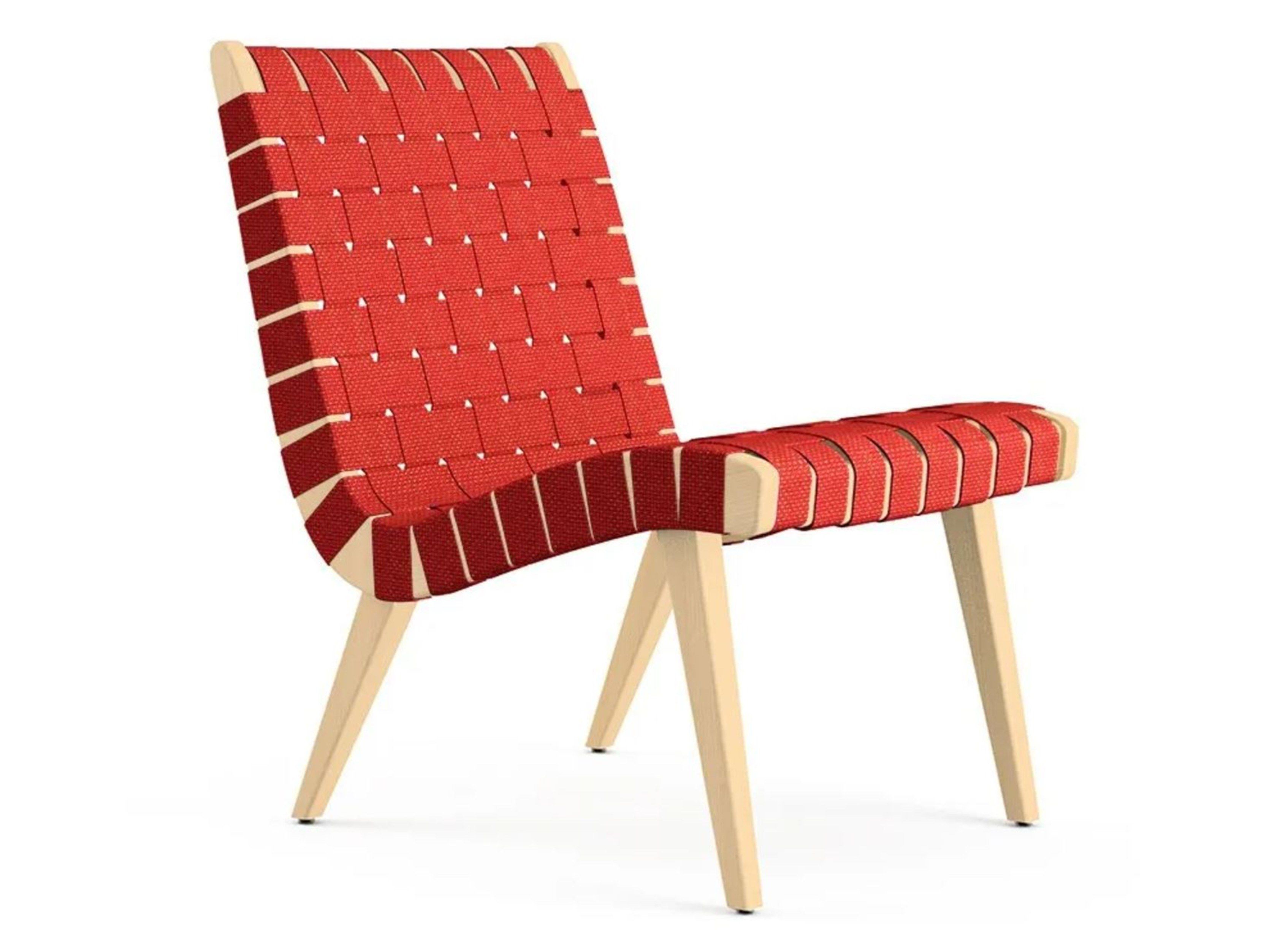 Деревянное кресло и хлопковые полосы Knoll Risom ARCH-00148988