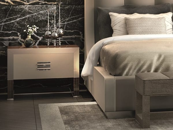 Прямоугольная кожаная прикроватная тумбочка с ящиками Longhi Loveluxe ARCH-00118162