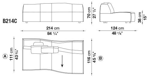 B&B Italia Модульный диван из ткани Bend sun-id-1452964 - Вид №14