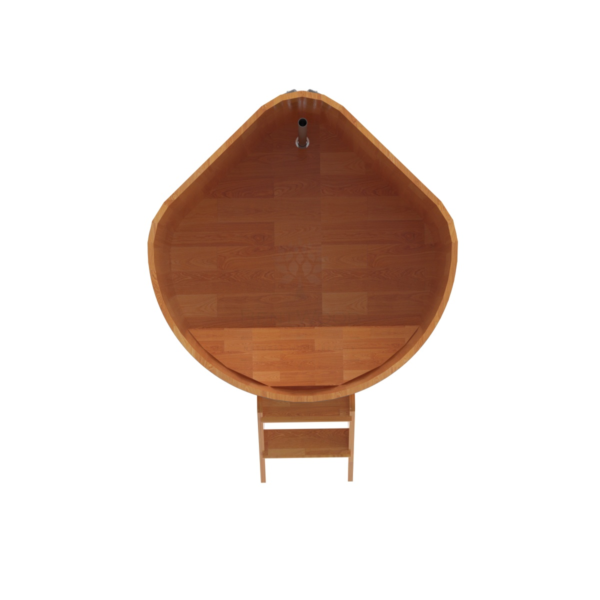 1575 Купель угловая из сращенных ламелей лиственницы 1,19х1,19х1,1 натуральная Alyarus  - Вид №5