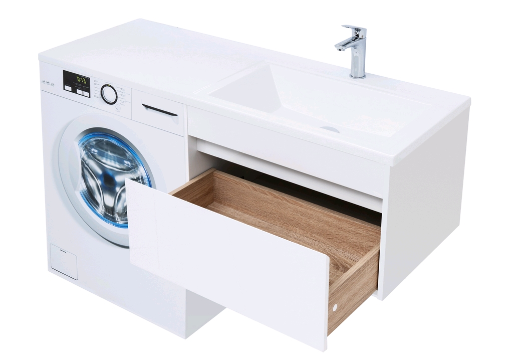 Тумба с раковиной Aquanet Токио 130 R белый (подвесная, 1 ящик) 0023691700235502 - Вид №4