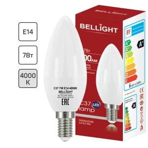 Bellight LED-лампа Е14 свеча 7Вт нейтральный белый свет 84791718