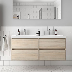 85100 SALGAR Мебель для умывальника NOJA 1400 OAK CALEDONIA + Basin Дуб Каледония