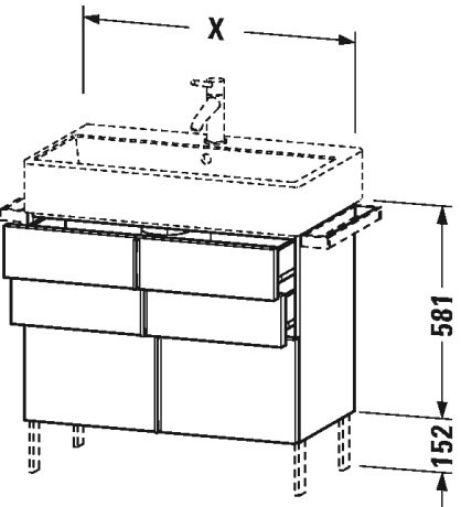 VA658407575 Vero Air Тумбочка напольная Лен, декор Duravit - Вид №3