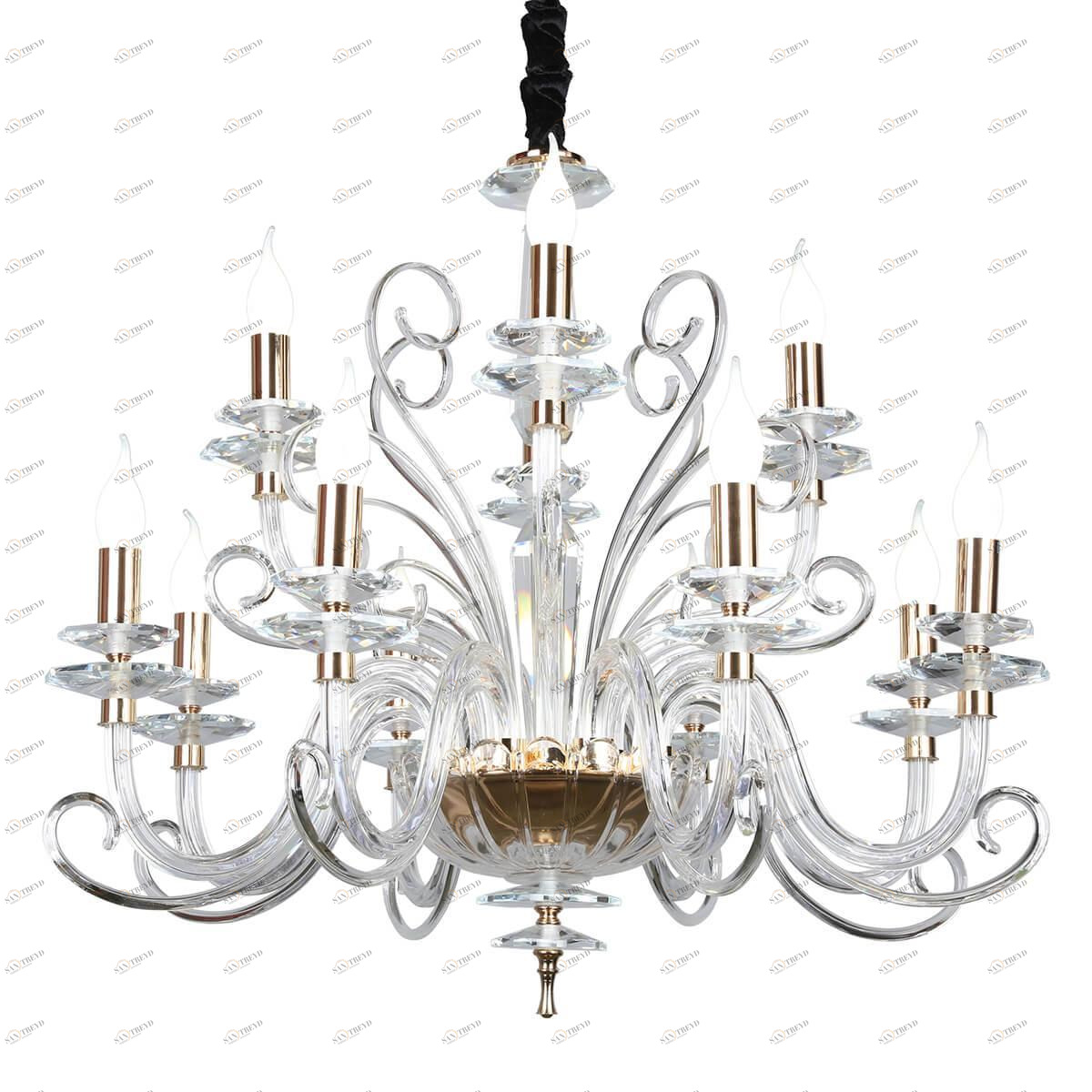Подвесная люстра Omnilux Azzagulta OML-70313-12 OMNILUX ДИЗАЙНЕРСКИЕ, AZZAGULTA GOLD, ДВУХЪЯРУСНЫЕ 187084 Золотой 