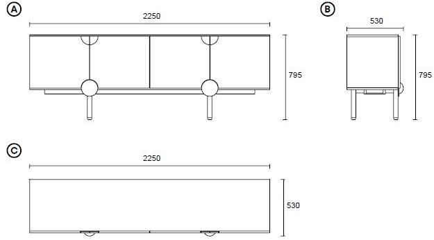 Enza Home Буфет лакированный с распашными дверцами Ottavia sun-id-1346577 - Вид №3