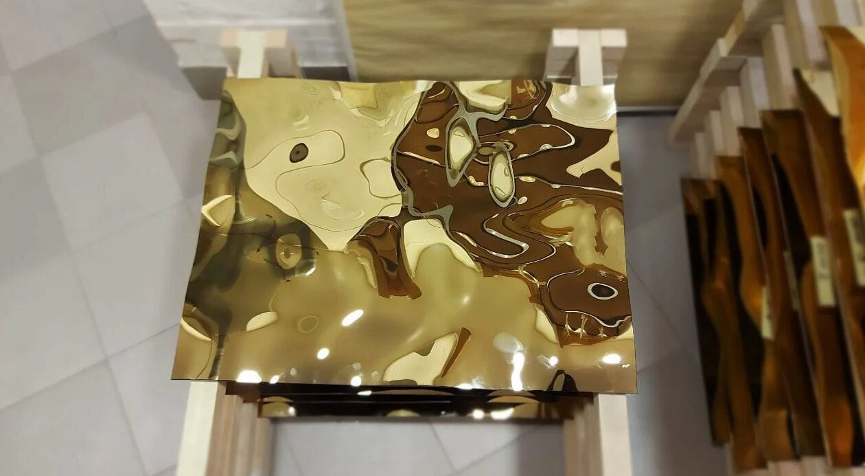 Декоративная стеклянная панель PlusObject AQUA GOLD ARCH-00121676 - Вид №3