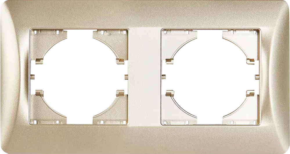Рамка GUSI Electric для розеток и выключателей на 2 поста, цвет шампань 83865115