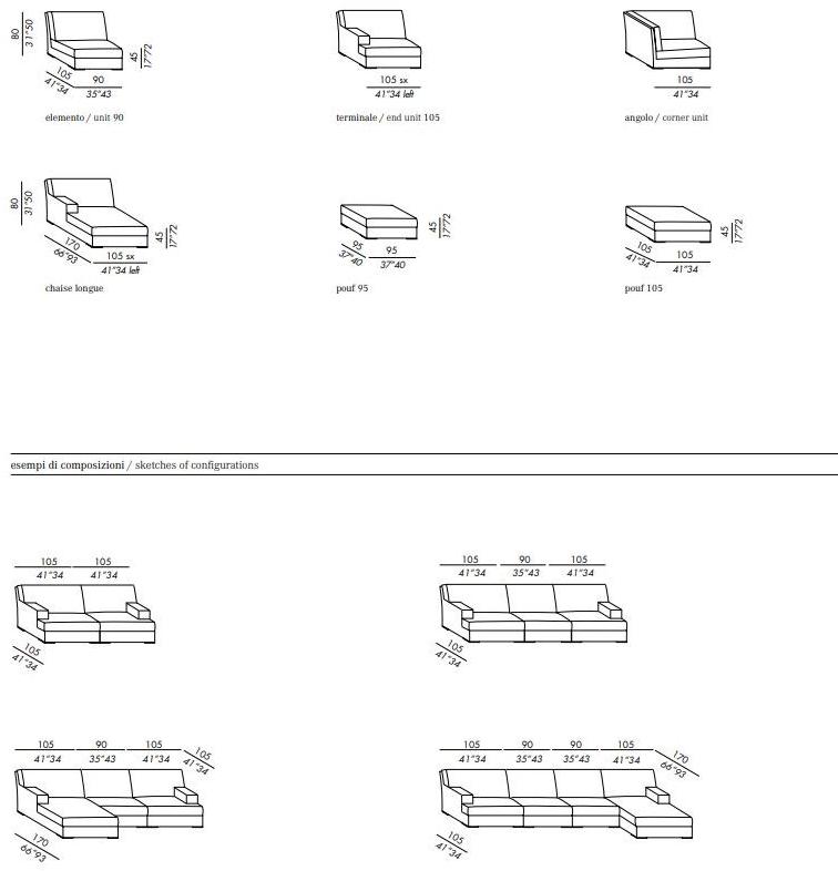 Meridiani Модульный угловой диван из ткани James sun-id-1504014 - Вид №1