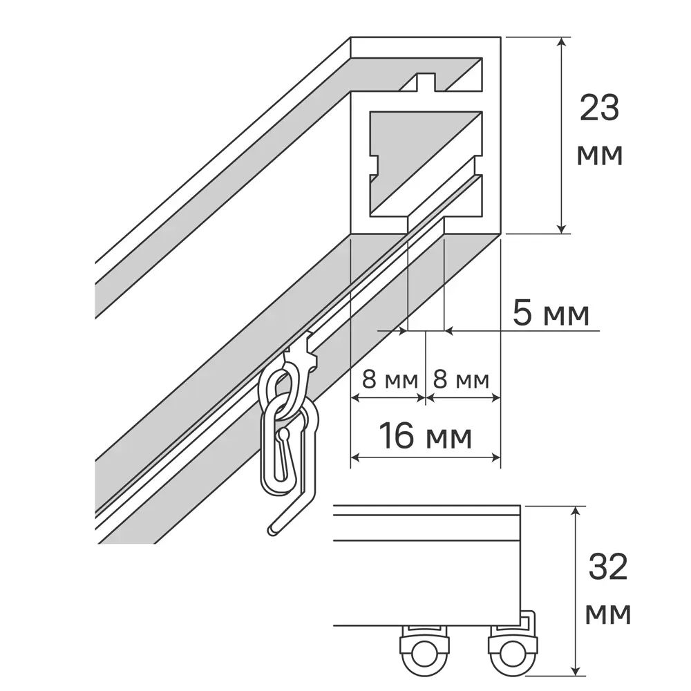 Шинный карниз однорядный KREAFORTA Pro 320 см алюминий цвет белый комплект STLM-2097971 - Вид №4