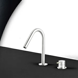 Смеситель для раковины сталь глянцевая с серой ручкой Toki Radomonte TKI30LCIL29