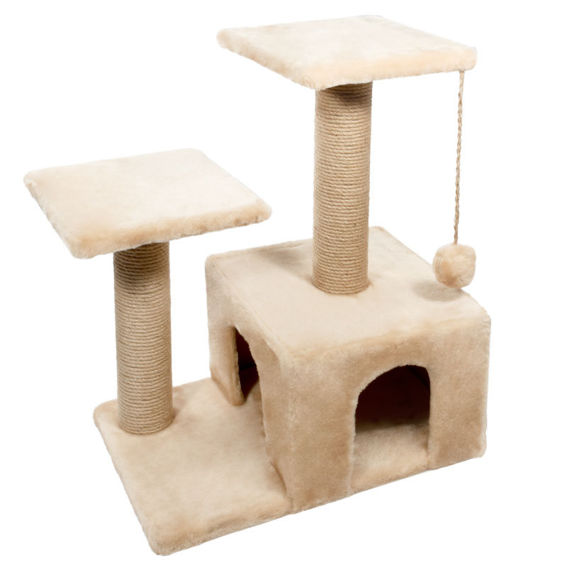 ПР0059391 Игровой комплекс для кошек двухуровневый однотонный 58х37х69см GAMMA  - Вид №1