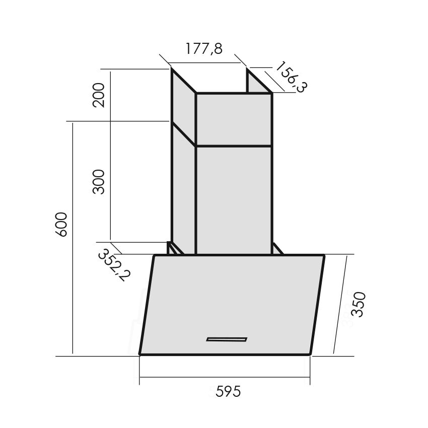 9185541 Вытяжка наклонная LAUF SIRIUS 600 черный STDN-0077919 - Вид №6