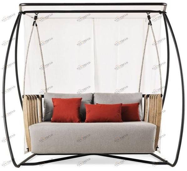 Ethimo Кресло-качалка с балдахином из тика Swing Swdo05