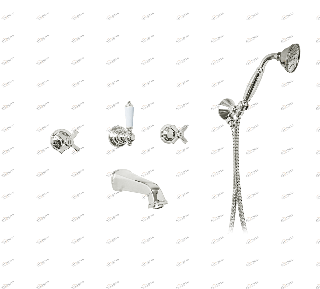 Gentry Home Смеситель для раковины на 3 отверстия Chopin Metal Никель GH102041 