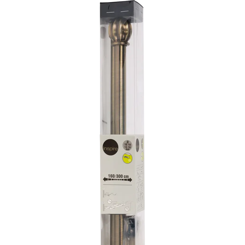 Карниз двухрядный раздвижной Inspire Шар 160-300 см цвет золотой антик 81976809 STLM-2147081  - Вид №2