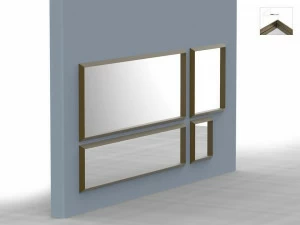 ALBEDO Зеркало металлическое прямоугольное в оправе