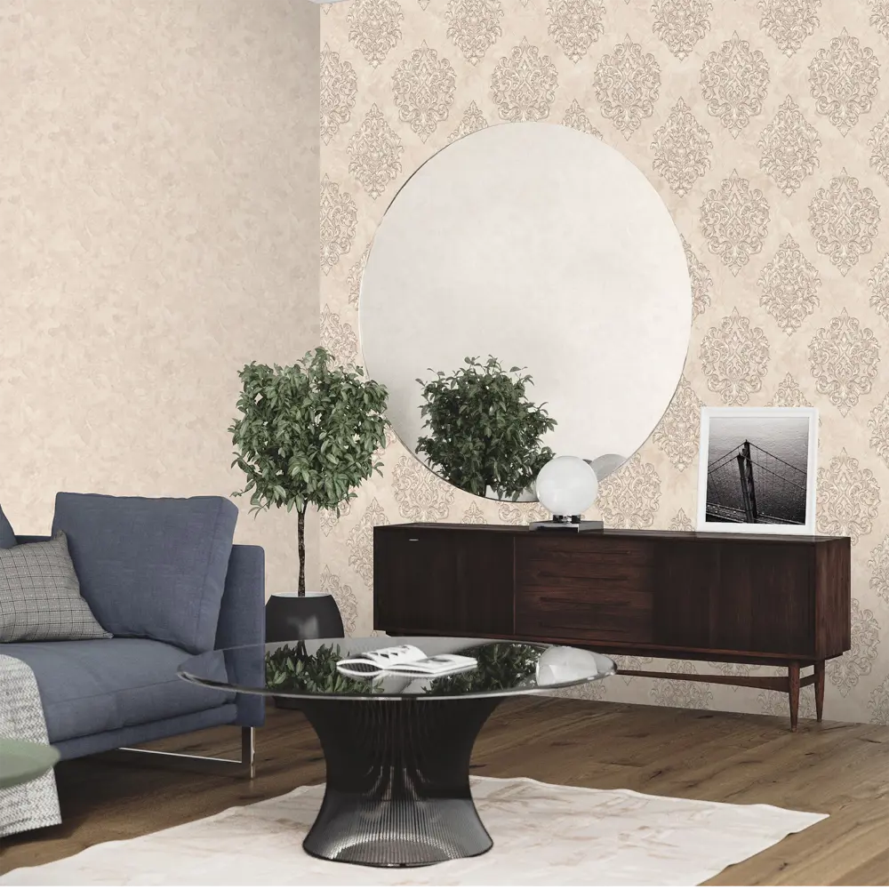 Обои флизелиновые Euro Decor Antique бежево-коричневые 1.06 м 7140-02 83558680 STLM-2063659 - Вид №3