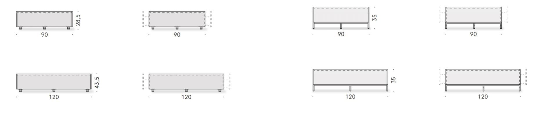 Деревянный и стеклянный журнальный столик с отсеком для хранения DE PADOVA ARCH-00030375 - Вид №7