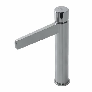 Смеситель для раковины, однорычажный, с высоким изливом 3/8 дюйма. Керамический патрон кнопочный. Длина шлангов 400 мм. Без съемного сливного набора 1 1/4 ”. Плоский аэратор. Расход 5 л / мин. при 3 барах.  Pure line NOKEN 100180977  CHROME