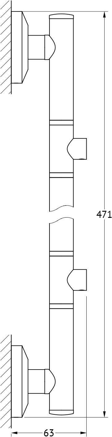 STA 077 Штанга для 2-х аксессуаров 47 cm FBS Standard - Вид №1