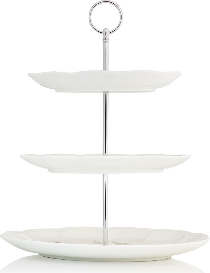 10529103 Lenox Блюдо трехъярусное Lenox "Бабочки на лугу" 34см Фарфор 