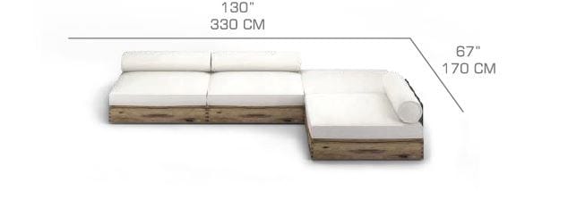 Угловой садовый диван в Sunbrella® MAMAGREEN Aiko ARCH-00119824 - Вид №3