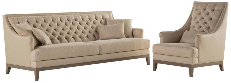 Roche Bobois Стеганое кожаное кресло с подлокотниками с высокой спинкой Epoq sun-id-1409548 - Вид №1