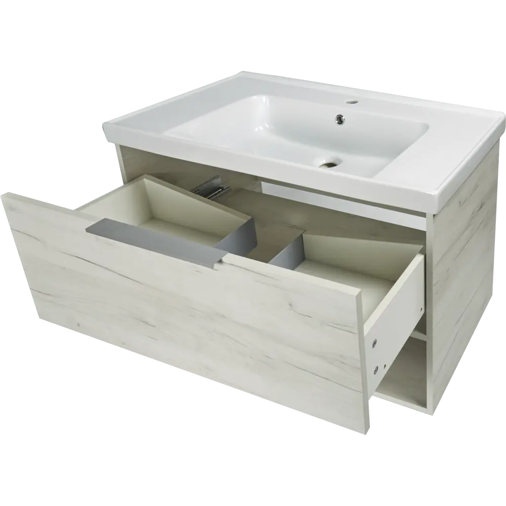 Тумба под раковину подвесная «Дана» 90 см цвет дуб крафт серый SANFLOR STLM-2005186 - Вид №1