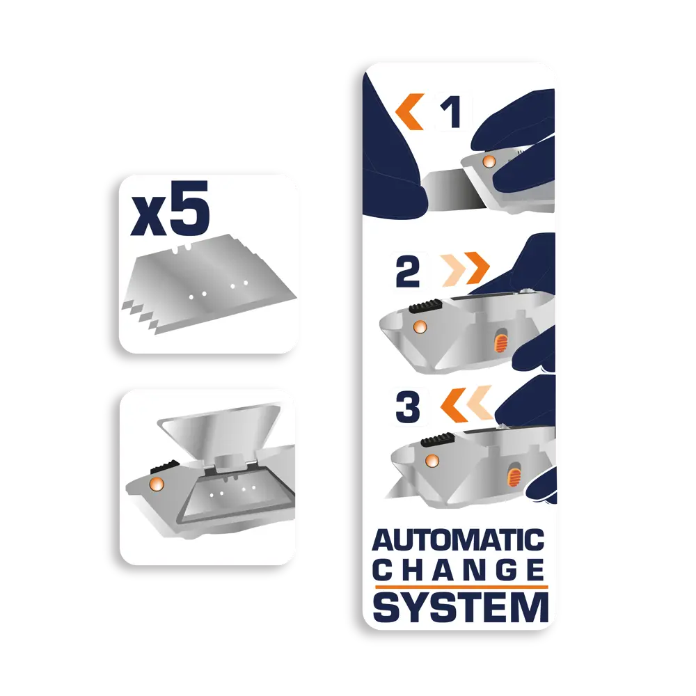 Нож строительный Dexter с трапециевидным лезвием и эргономичной рукояткой 83684292 STLM-0043438 - Вид №4