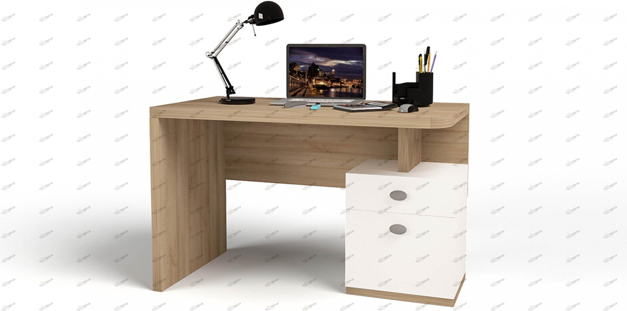 Стол письменный ABC-KING левая MIX OCEAN (cream) 4631148107915