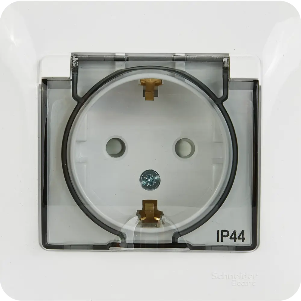 Розетка SYSTEME ELECTRIC Glossa с защитными шторками и крышкой 87813576 STLM-1115905