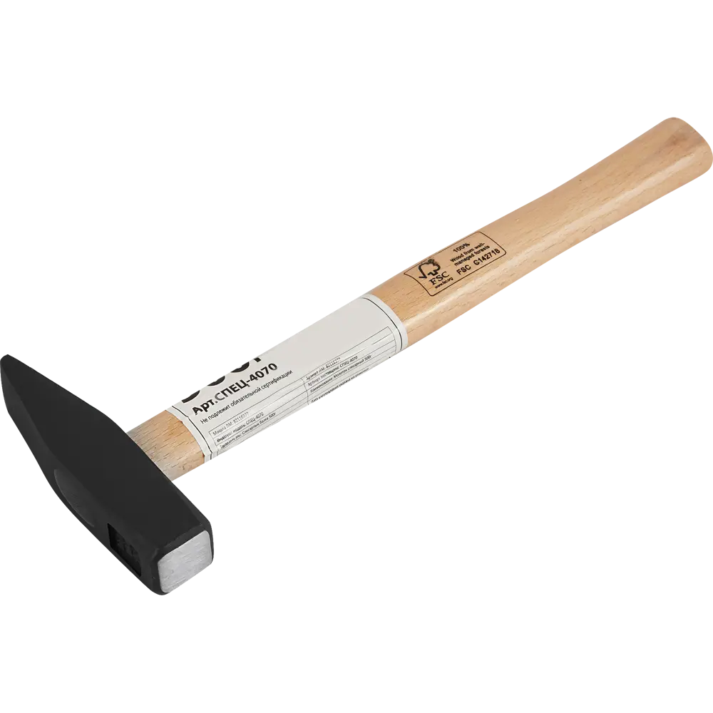 Молоток слесарный СПЕЦ с деревянной рукояткой 500 г 87897973 STLM-0838699