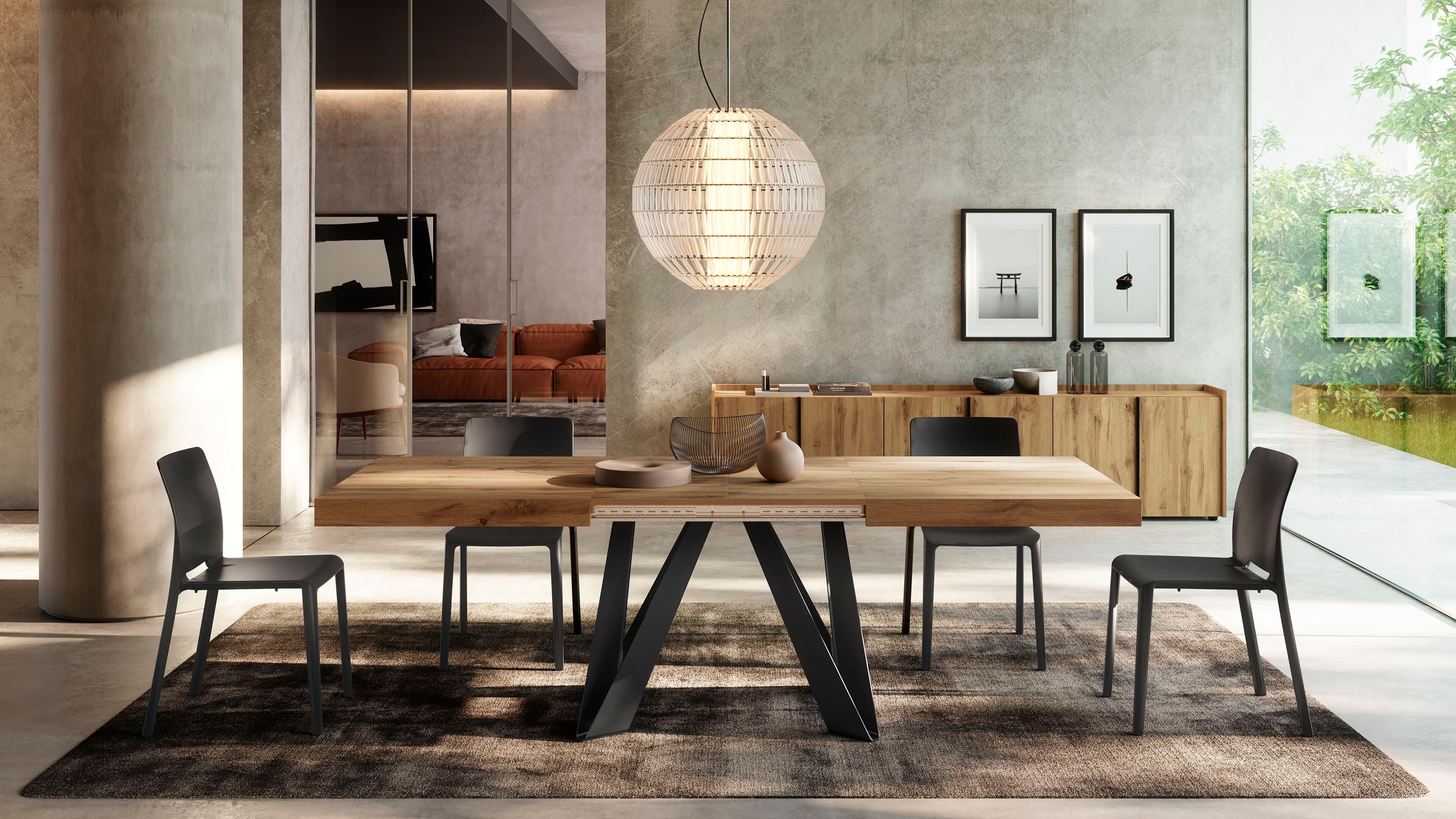 Выдвижной прямоугольный стол из железа с меламиновой столешницей Mobili Fiver ROMINA ARCH-00069646 - Вид №86