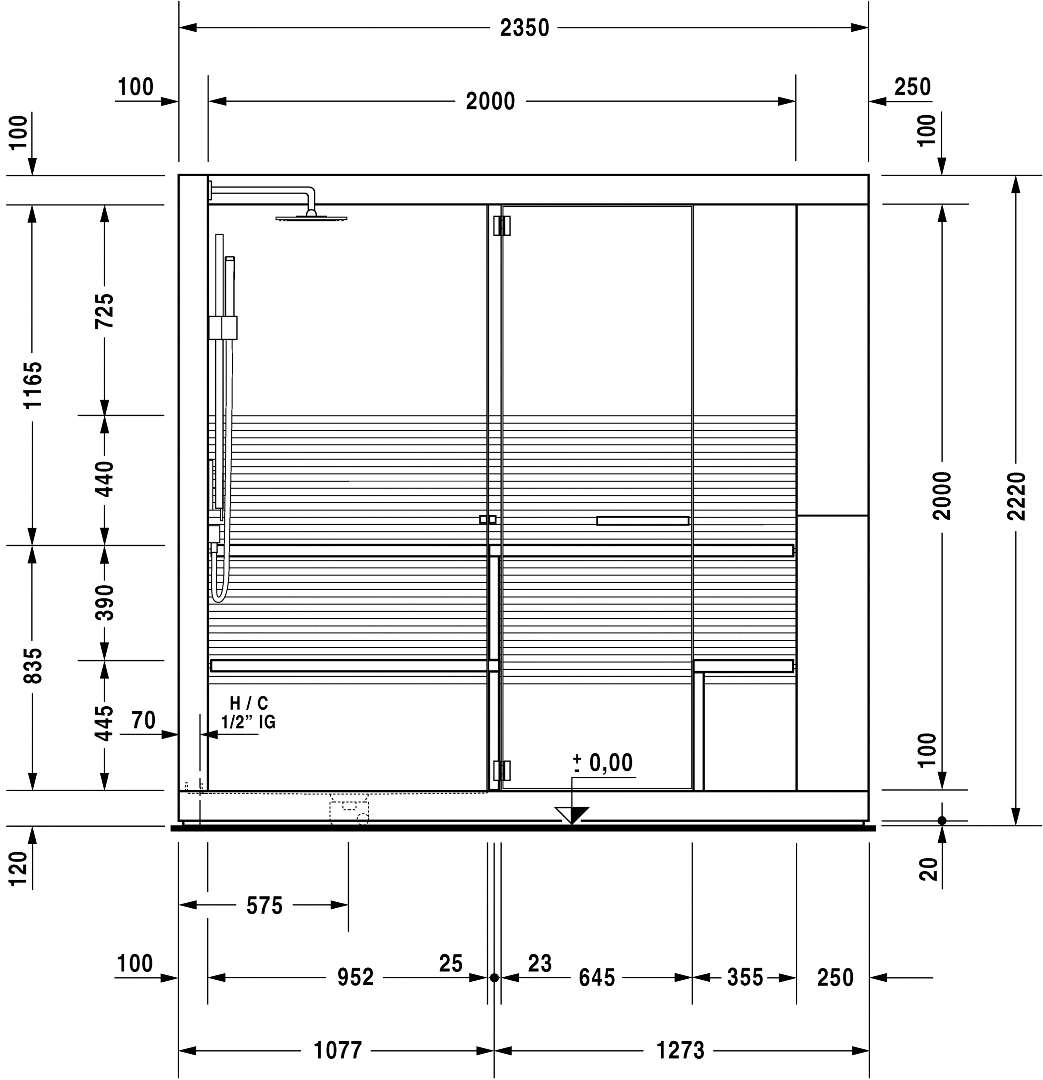 750322002011000 Сауна Inipi Ama, пристенный и угловой вариант Inipi #7503 2350 x 2205 x 2220 мм
Исполнение: белый глянцевый (декор) Белый глянцевый декор Duravit  - Вид №5