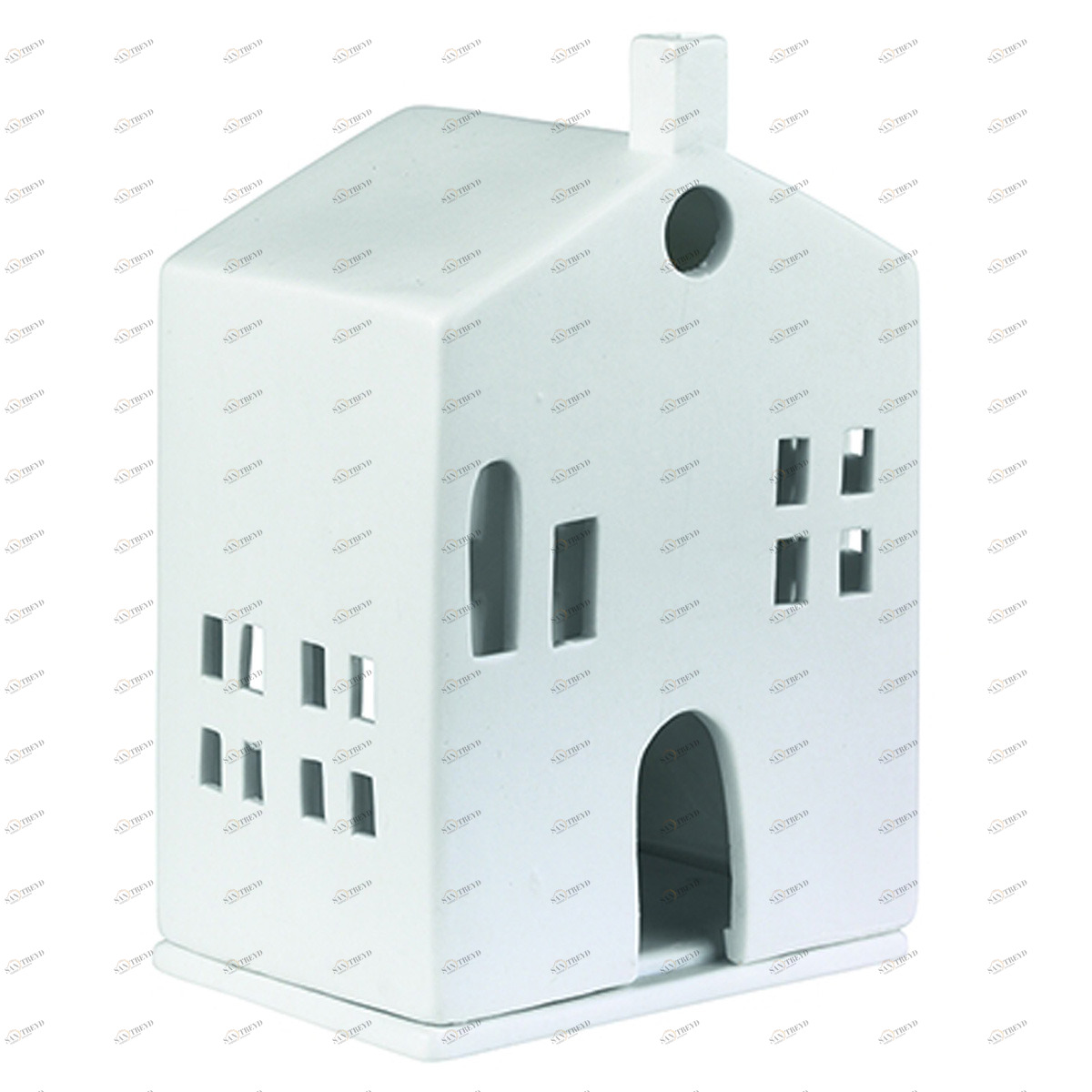 Подсвечник-домик фарфоровый белый Light house Round door LE-VILLAGE СОВРЕМЕННЫЙ 116373 Белый 