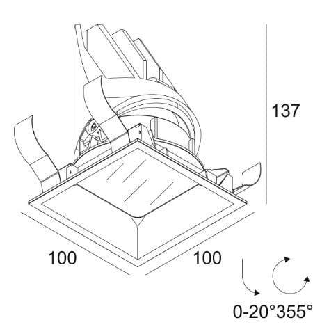 Квадратный регулируемый светодиодный прожектор Deltalight Entero ARCH-00072539 - Вид №3