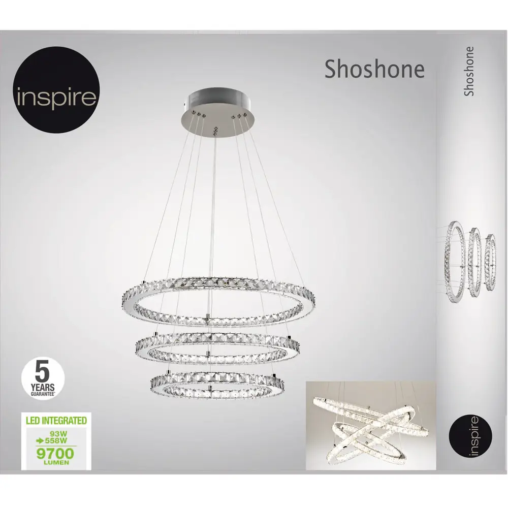 Люстра подвесная светодиодная Inspire Shoshone, 30 м², нейтральный белый свет, цвет хром 82549841 STLM-2106761  - Вид №4