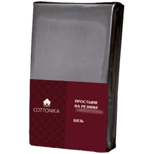 Простыня Cottonika Гамма А 160x200x20 см бязь на резинке темно-серый