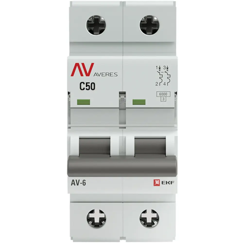 Автоматический выключатель EKF AV-6 2P на 50А для защиты электросети 84579883 STLM-0052245 - Вид №1