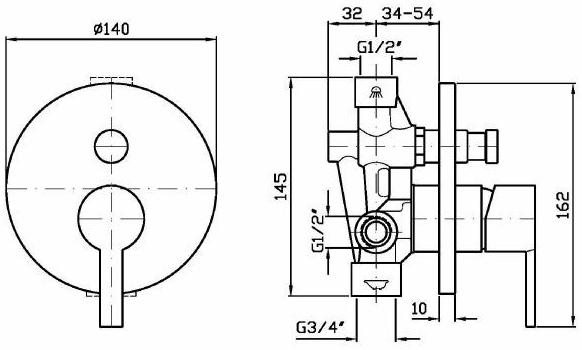 ZUCCHETTI Смеситель для ванны и душа, однорычажный Gill Zgl127 - Вид №1