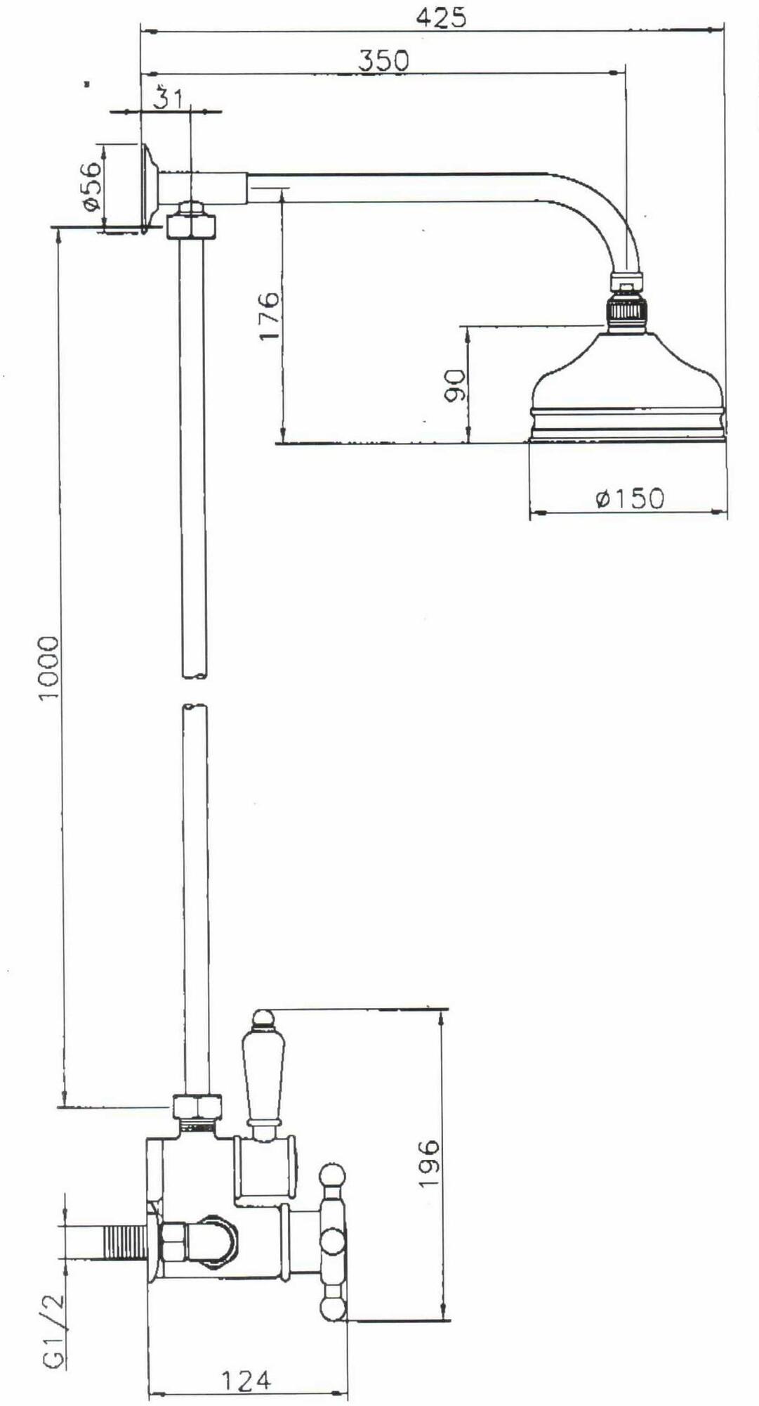 BLEU PROVENCE Настенная термостатическая душевая стойка из латуни с ручным душем Rubinetti per doccia sun-id-1433613 - Вид №1