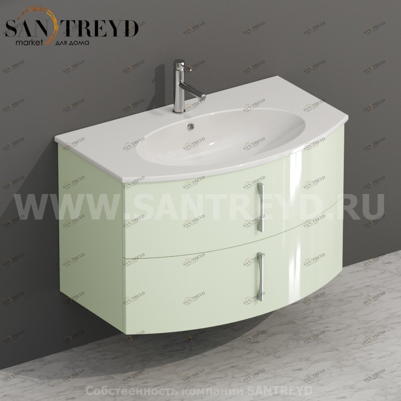 MDMC80Y004 Тумба с двумя ящиками 78 см зеленая Globo 4ALL Италия Ceramica Globo