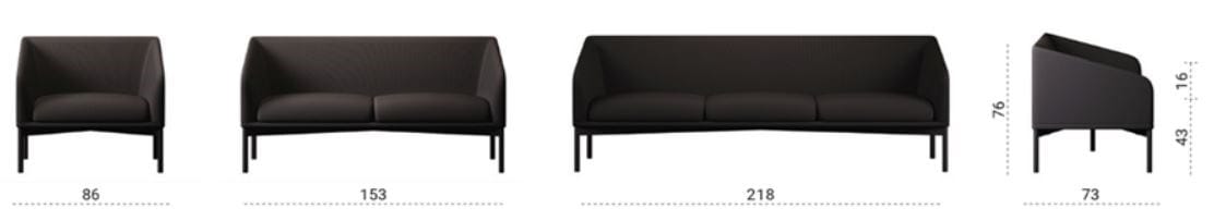 3-местный тканевый диван Las Mobili Jetset ARCH-00132873