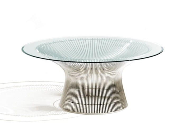 Круглый стол из стали и хрусталя Knoll Platner ARCH-00076368