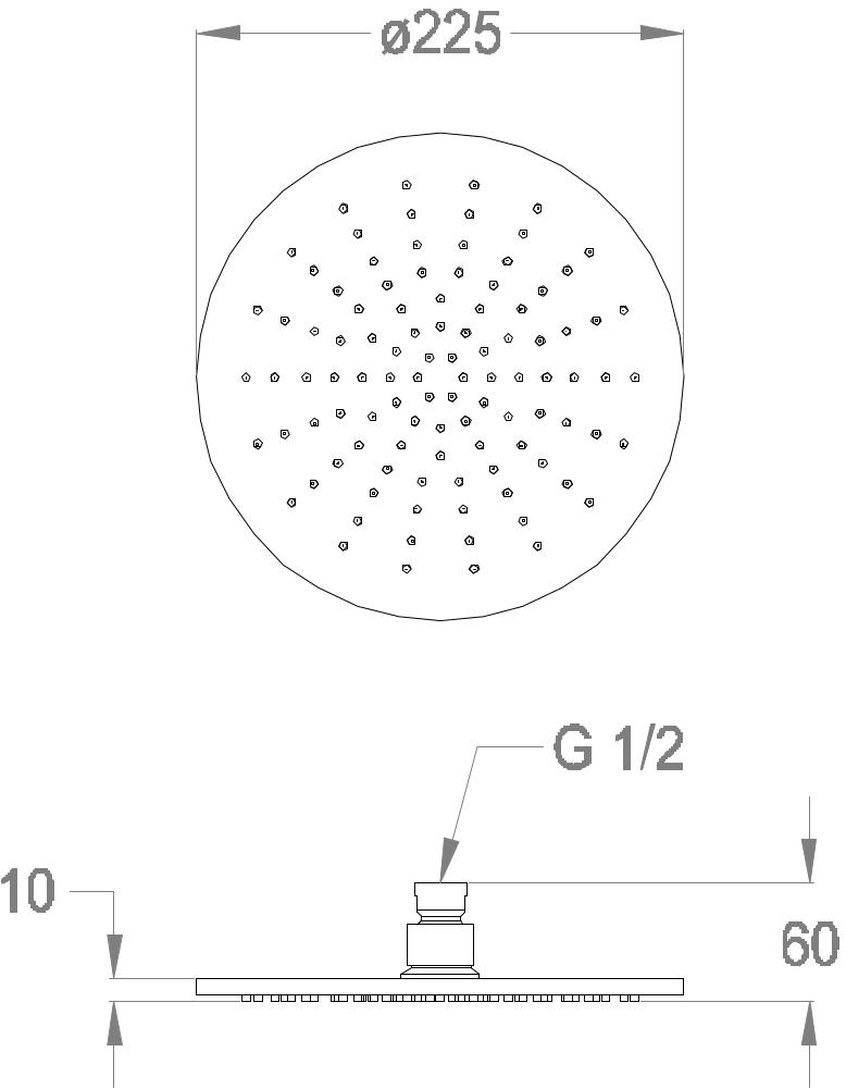Fir Italia Регулируемая душевая лейка с фиксированной струей Soffioni doccia 0423100 - Вид №3