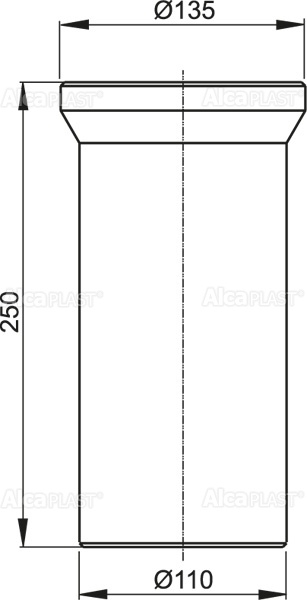 Патрубок для унитаза 250 мм ALCAPLAST A91250 - Вид №1